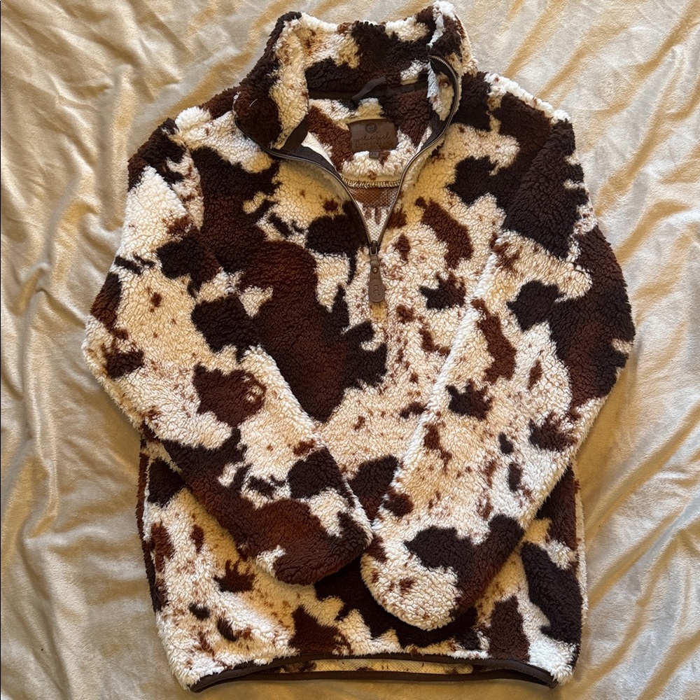 C.C Women's Brown and Cream Zip Up Jacket